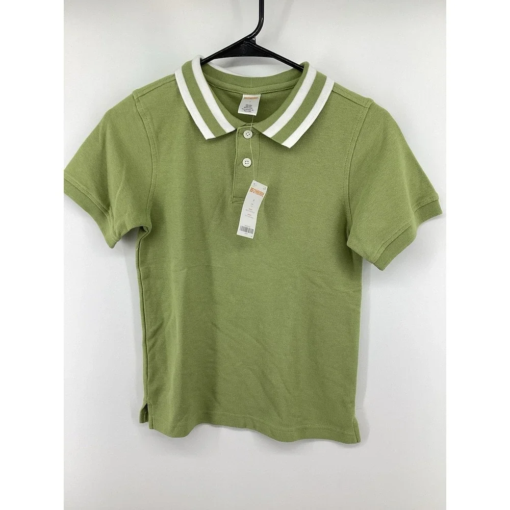 Boy GYMBOREE SAGE LIGHT GREEN‎ COLLAR Golf Polo shirt NWT 7